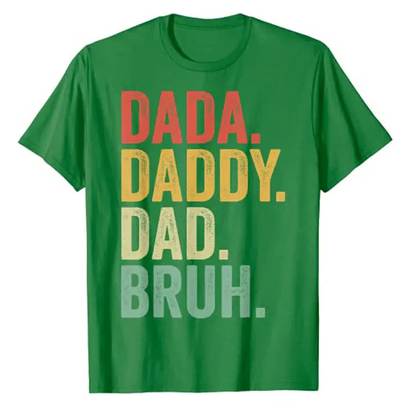 Men Dada Daddy Dad Bruh Fathers Day Vintage Funny Dads T-Shirt